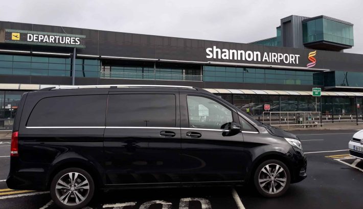 black-mercedes-v-class-outside-shannon-airport